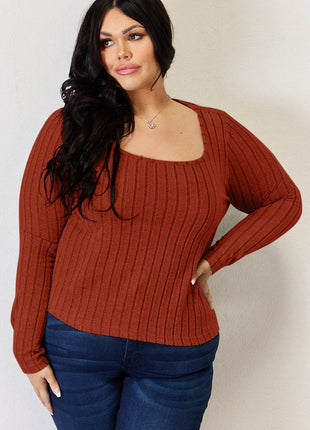 Basic Bae Full Size Ribbed Long Sleeve T-Shirt - MimiStylez