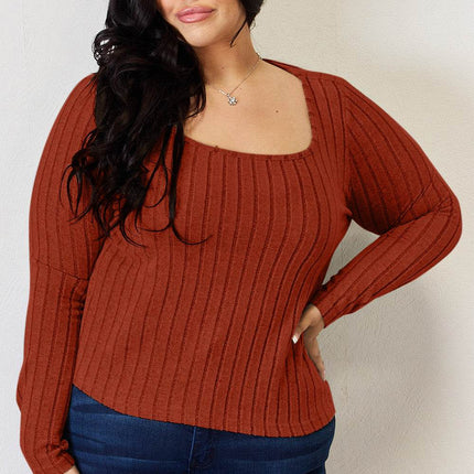 Basic Bae Full Size Ribbed Long Sleeve T-Shirt - MimiStylez