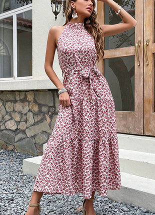 Floral Tie-Waist Tiered Dress - MimiStylez