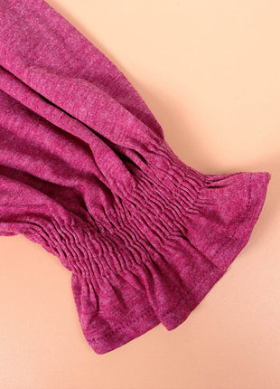 Ruched Short Sleeve Blouse - MimiStylez