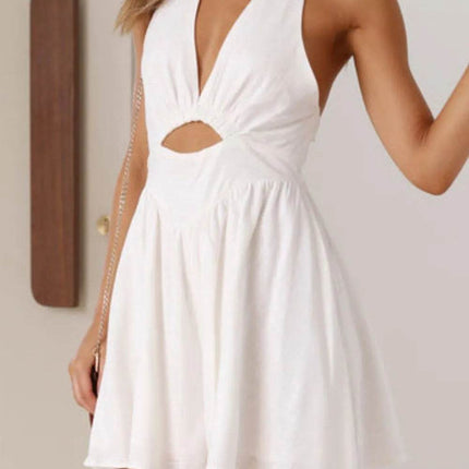 Cutout Halter Neck Mini Dress - MimiStylez