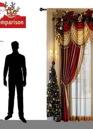 2PCs Christmas Curtain 3D Digital Printing