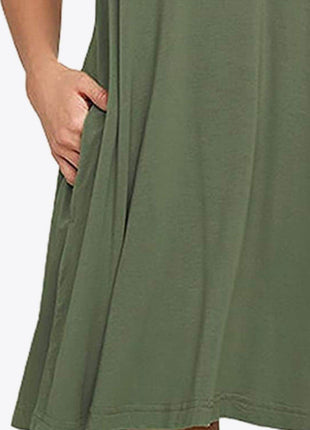 Full Size Round Neck Sleeveless Dress with Pockets - MimiStylez