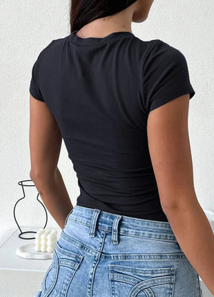 Devine Star Round Neck Short Sleeve T-Shirt - MimiStylez