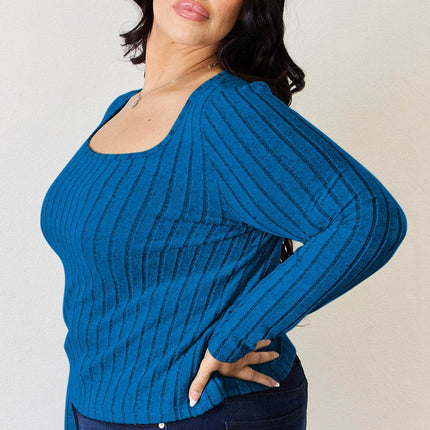 Basic Bae Full Size Ribbed Long Sleeve T-Shirt - MimiStylez