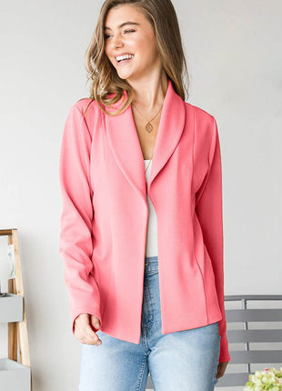 Heimish Open Front Long Sleeve Blazer - MimiStylez