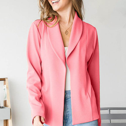 Heimish Open Front Long Sleeve Blazer - MimiStylez