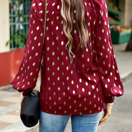 Blusa com decote falso e manga lanterna