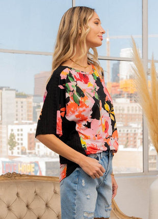 Sew In Love Full Size Floral Round Neck Short Sleeve T-Shirt - MimiStylez