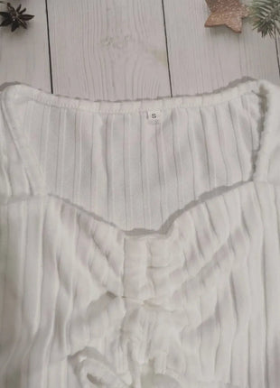 Drawstring Ruched Long Sleeve Ribbed Top - MimiStylez