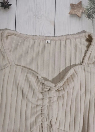 Drawstring Ruched Long Sleeve Ribbed Top - MimiStylez