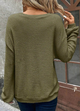 Plus Size Relaxed Fit Waffle Knit Round Neck T-Shirt - MimiStylez