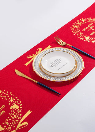 Christmas Elk Snowman Table Runner Merry Christmas Decorations