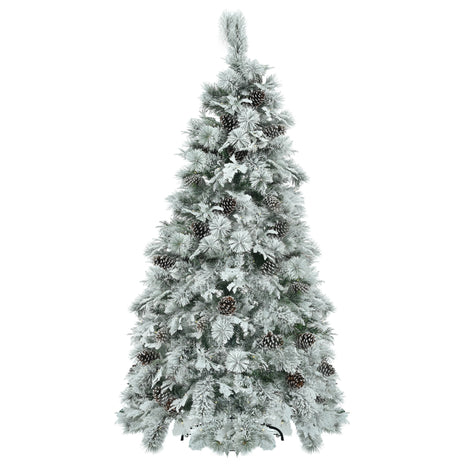 6FT Pre Lit Spruce Flocked Christmas Tree