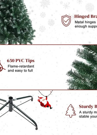 6FT Snow Tipped Christmas Tree With 812 Branches