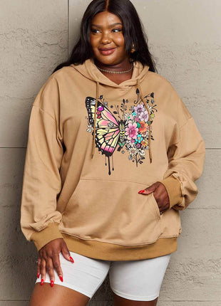 Simply Love Simply Love Full Size Butterfly Graphic Dropped Shoulder Hoodie - MimiStylez