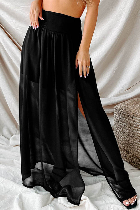 Slit High Waist Maxi Skirt - MimiStylez