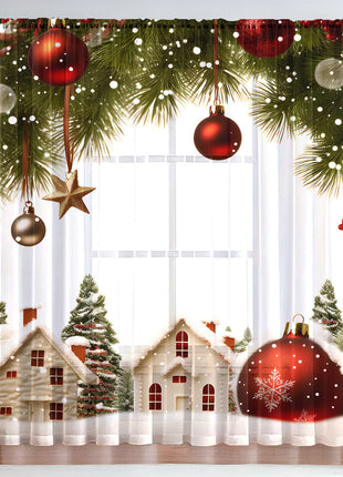 1PC Festive Christmas Printed Curtains
