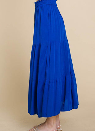 Culture Code Full Size Frill Ruched Midi Skirt - MimiStylez