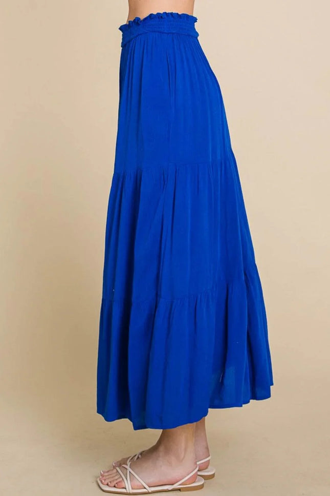Culture Code Full Size Frill Ruched Midi Skirt - MimiStylez