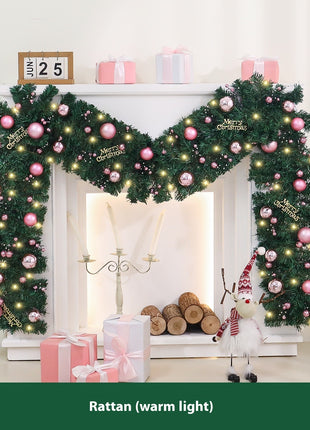 9FT Christmas Pre Lit Decorated Garland