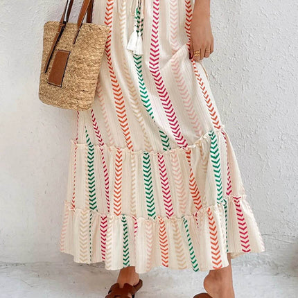 Frill Printed Maxi Skirt - MimiStylez