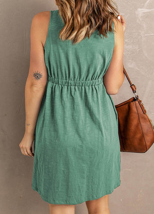 Sleeveless Button Down Mini Magic Dress - MimiStylez