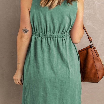 Sleeveless Button Down Mini Magic Dress - MimiStylez