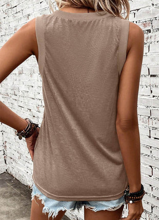 V-Neck Wide Strap Tank - MimiStylez