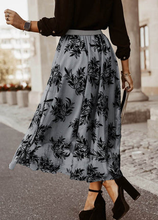 Embroidered High Waist Skirt - MimiStylez