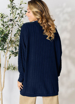 Basic Bae Full Size Ribbed Cocoon Cardigan - MimiStylez