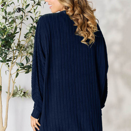 Basic Bae Full Size Ribbed Cocoon Cardigan - MimiStylez