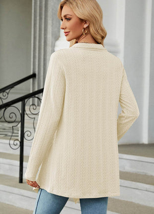 Open Front Long Sleeve Cardigan - MimiStylez