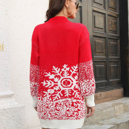 Snowflake Pattern Sweater Dress - MimiStylez