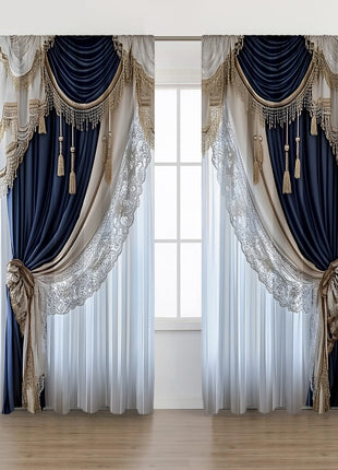 2PCs European Curtain Christmas Series