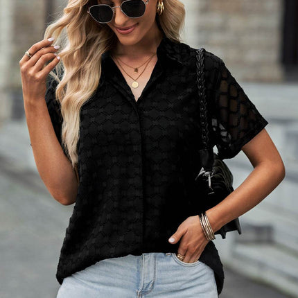 Button Up Short Sleeve Shirt - MimiStylez