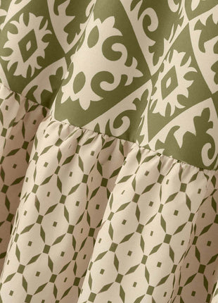 Geometric Elastic Waist Maxi Skirt - MimiStylez