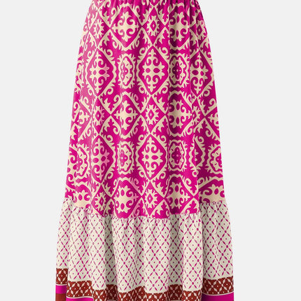 Geometric Elastic Waist Maxi Skirt - MimiStylez