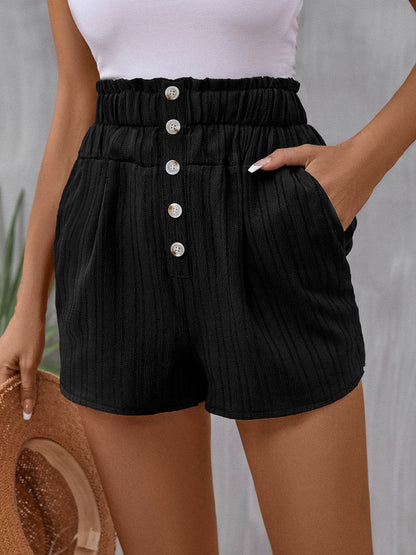 Pocketed High Waist Shorts - MimiStylez