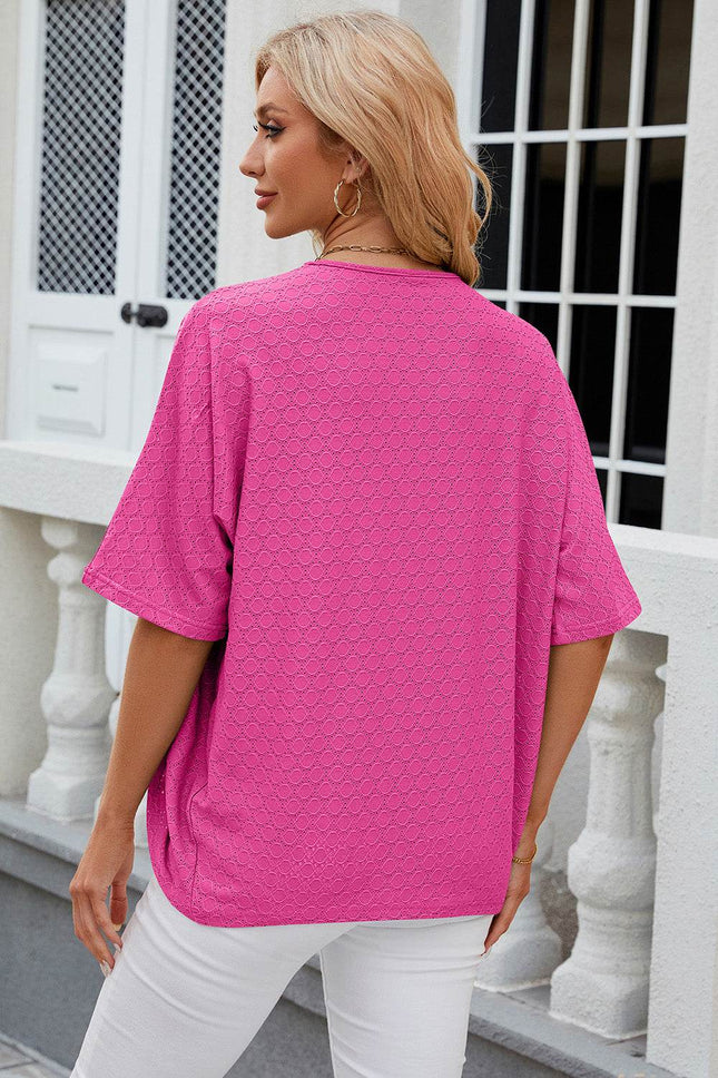 Eyelet Open Front Half Sleeve Cardigan - MimiStylez