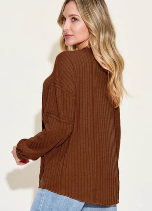 Basic Bae Full Size Ribbed Round Neck Long Sleeve T-Shirt - MimiStylez