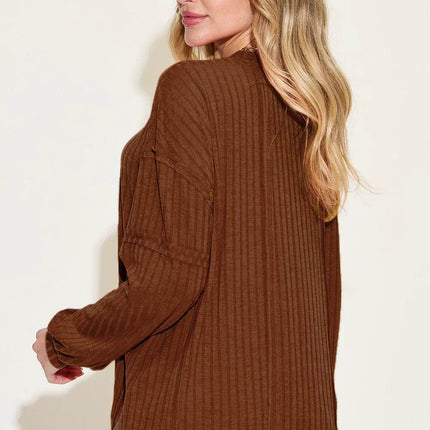 Basic Bae Full Size Ribbed Round Neck Long Sleeve T-Shirt - MimiStylez