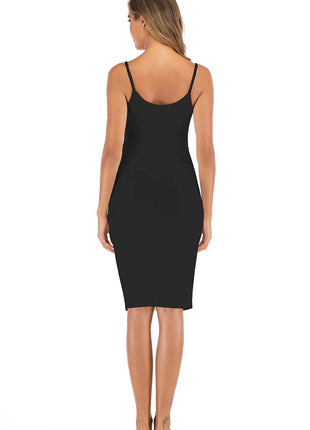 Lace Detail V-Neck Spaghetti Strap Lounge Dress - MimiStylez