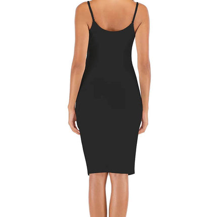 Lace Detail V-Neck Spaghetti Strap Lounge Dress - MimiStylez