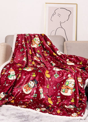 Flannel Christmas Blanket Double Layer