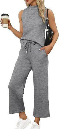 Sleeveless Top Wide Leg Cropped Pants - MimiStylez