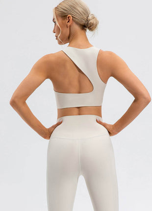 Round Neck Cutout Cropped Active Tank - MimiStylez
