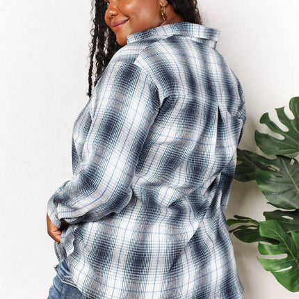 Plaid Dropped Shoulder Shirt - MimiStylez