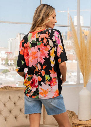 Sew In Love Full Size Floral Round Neck Short Sleeve T-Shirt - MimiStylez