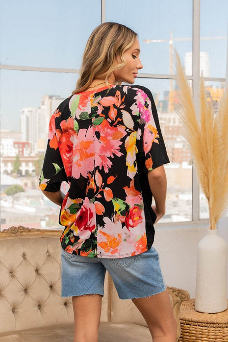 Sew In Love Full Size Floral Round Neck Short Sleeve T-Shirt - MimiStylez